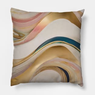 Abstract curved lines of golden colors Pillow