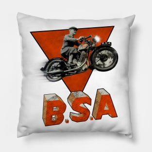 Vintage BSA Motorcycle Advertising Pillow