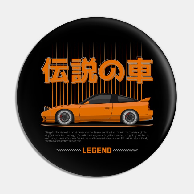 Tuner Orange S13 JDM Pin by GoldenTuners