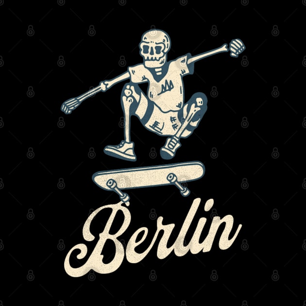 Berlin Bony Skaters Skateboarding Vacationing by Contentarama