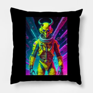 Vaporwave Skull Design Pillow