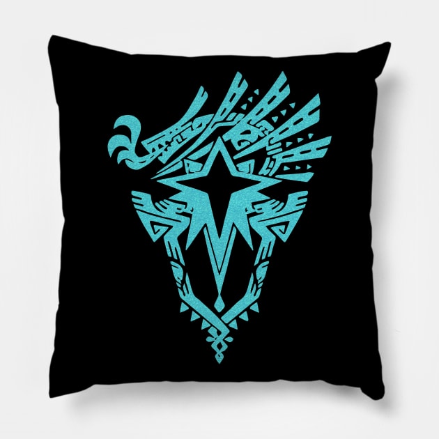 Monster Hunter World Iceborne Emblem Pillow by Civron