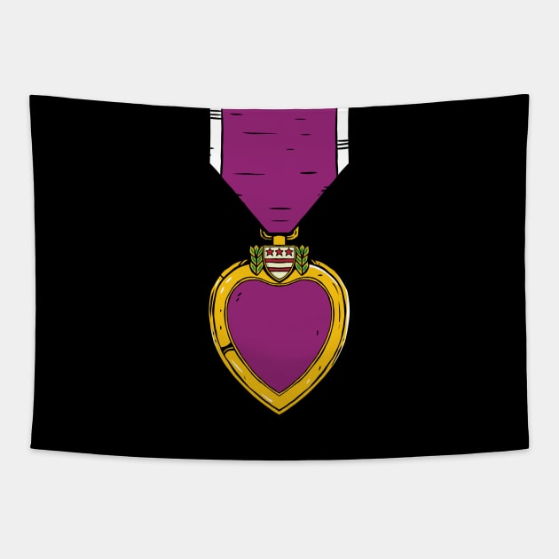 purple heart medal for veteran military soldiers Tapestry by A Comic Wizard