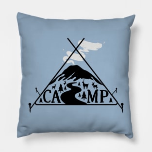 camping in the mountains with christmas vibes Pillow