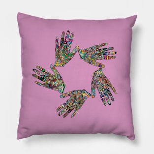 Five Palm Multi Mudra Yoga Hands | Ladies Yoga Tee | Yoga Wear | Ladies Yoga Shirt Pillow