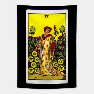 Card #72 - Nine Of Pentacles - Rider Waite Smith Tarot Tapestry