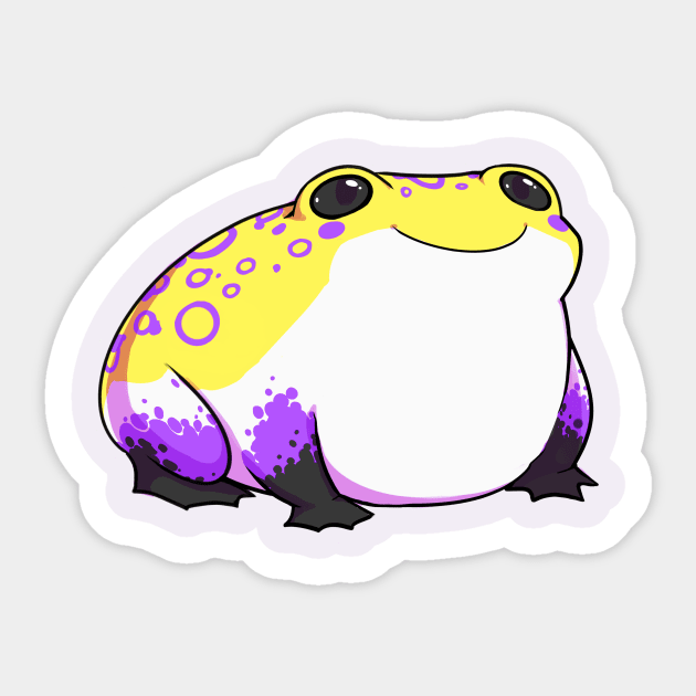 Nonbinary Pride Frog Pin  Chibi Queer Frog Enamel Pin in Non Binary P –  Hokum & Snark