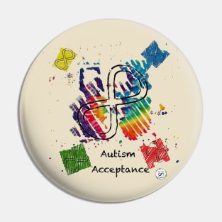 Color Outside the Lines for Autistic Acceptance Pin