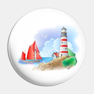 Celtic maritime landscape Pin