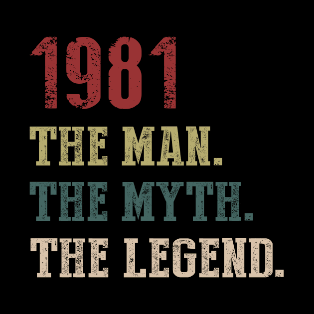 Vintage 1981 The Man The Myth The Legend Gift 39th Birthday by Foatui