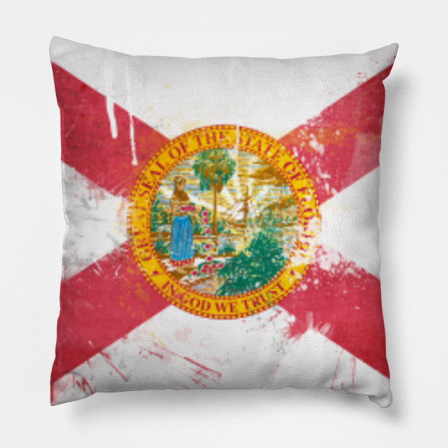 Distressed Florida Flag Florida State Pillow Teepublic