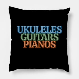 Ukuleles Guitars Pianos Pillow