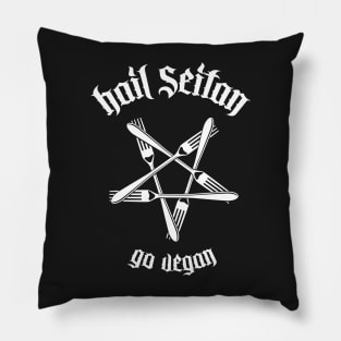 Hail Seitan - Go vegan 1.1 (white) Pillow