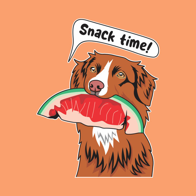 Toller Eating A Watermelon by welovetollers