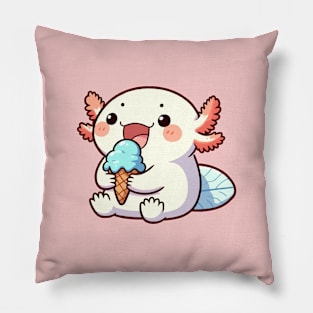 axolotl blue ice cone Pillow