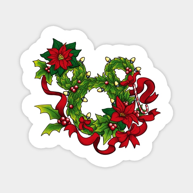 Festive Wreath Magnet by bearrrs