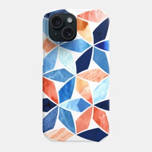 Mosaic Marble Blues & Rustic Reds Phone Case