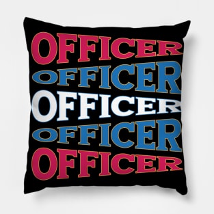 TEXT ART USA OFFICER Pillow