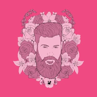 Floral beard pink T-Shirt