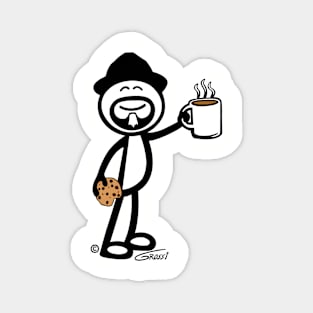 GG Coffee Guy Stick Figure With Cookie Magnet