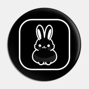 White Bunny Cute Minimalist Aesthetic Design Pin