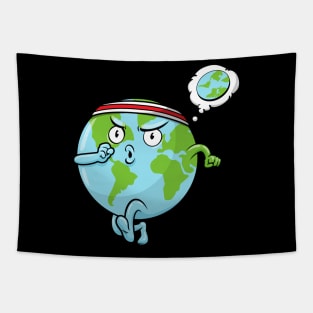 World map as Runner with Headband Tapestry