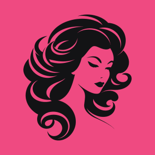 woman hair salon logo design t-shirt T-Shirt