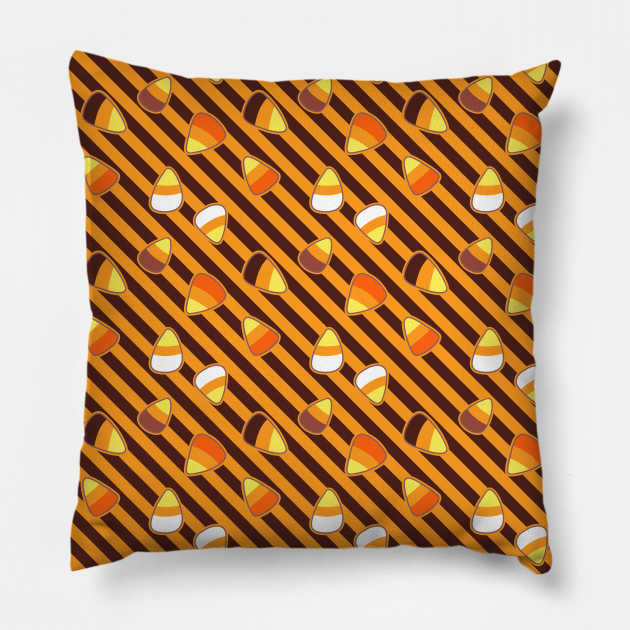 Candy Corn Striped Pattern Pillow by saradaboru