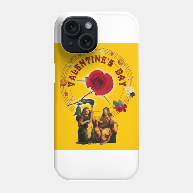 Vintage Musical and Floral Design for Valentine's Day Phone Case by ROSHARTWORK