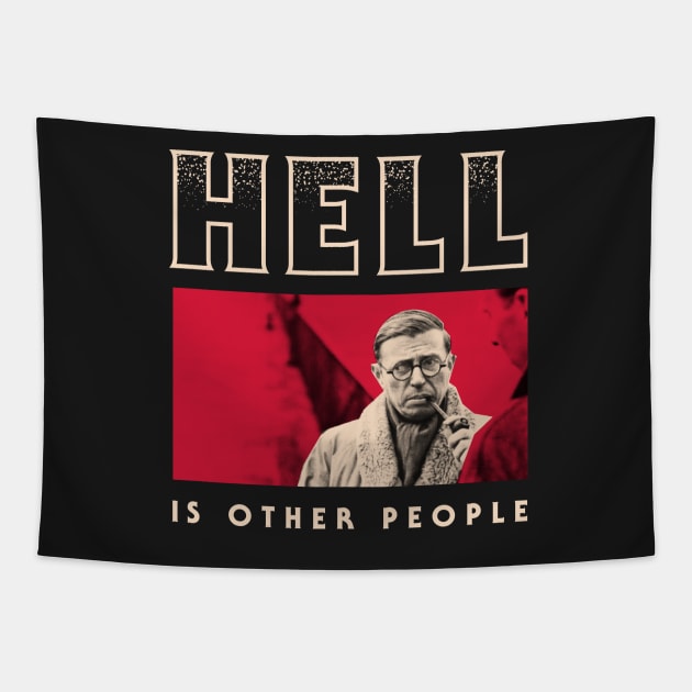 Hell is other people Tapestry by Skinny Bob