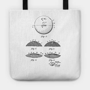 Bowling Ball Vintage Patent Hand Drawing Tote