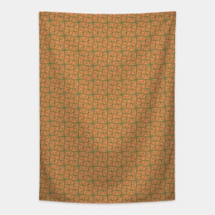 Pumpkin Sunset Squares Tapestry