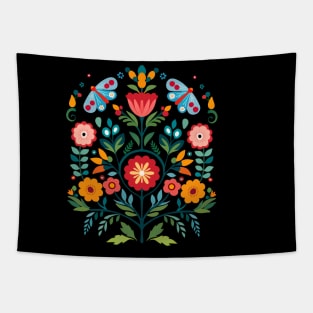 Hungarian Folk Floral Art Tapestry