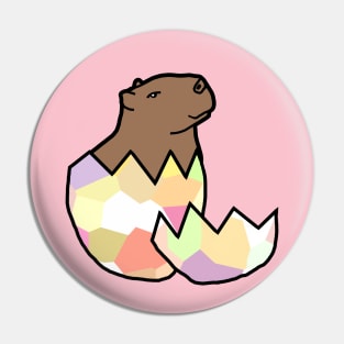 Capybara Hatching from Easter Egg Pin