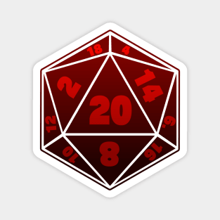 Red D20 Dice Magnet