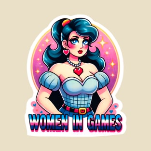 Empowering Women in Games: Vintage Pin-Up Girl T-Shirt