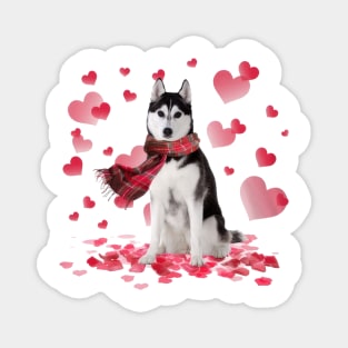 Husky Hearts Love Happy Valentine's Day Magnet