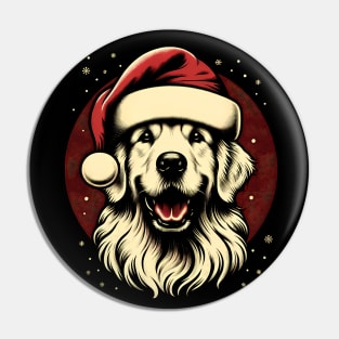 Santa's Furry Helper: Golden Retriever Christmas Sweatshirt Pin