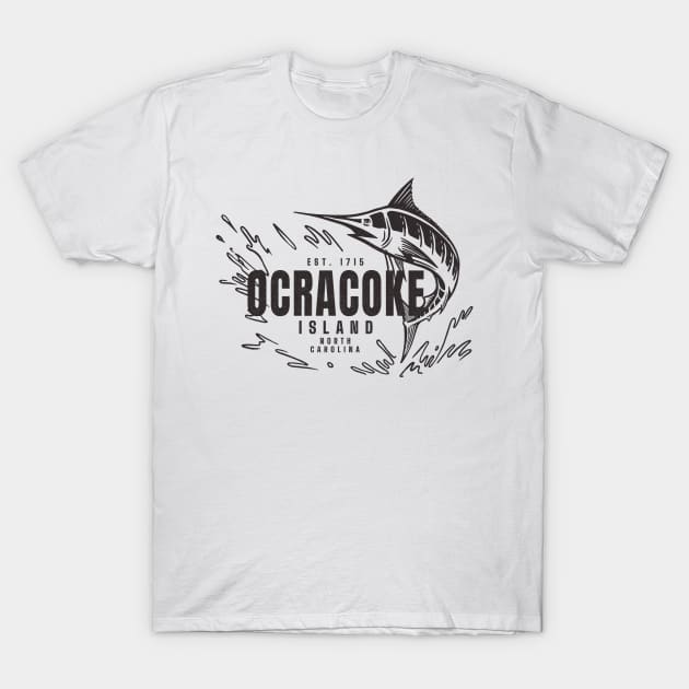 Vintage Marlin Fishing at Ocracoke Island, North Carolina Women's T-Shirt