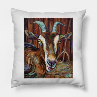 Dairy Goat in a Barn by Robert Phelps Pillow