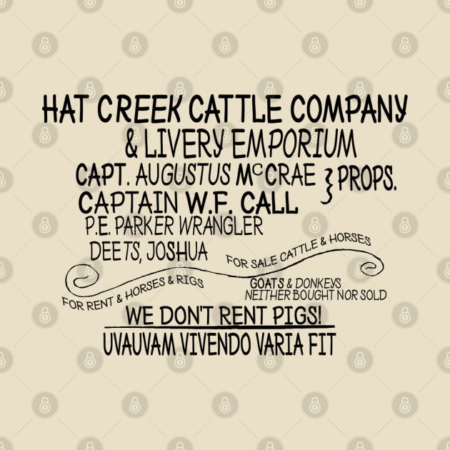 Hat Creek Cattle Company Sign 2 - From Lonesome Dove by hauntedjack