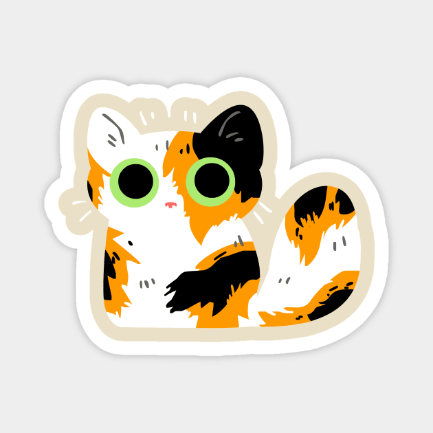 Pretty Calico Kitty Magnet by sky665