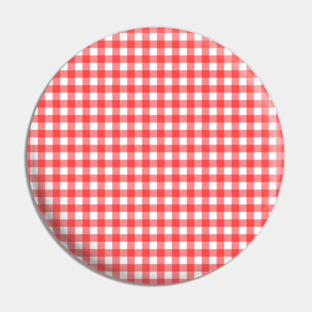 Red Plaid Checkers Pin by mareescatharsis