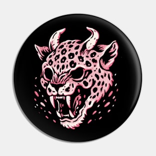Leopard horror horns Pin