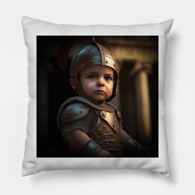 A Cute Gladiator Baby Pillow by daniel4510