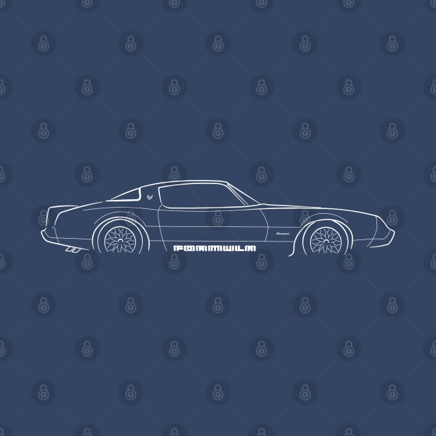 Pontiac Firebird Formula - profile stencil, white by mal_photography