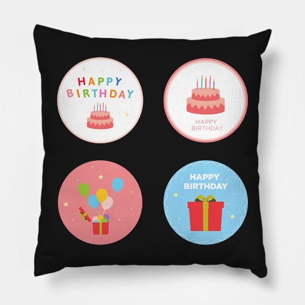 Happy Birthday Pillow by Anicue