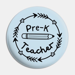 Pre-K Teacher Logo Badge Design Pin