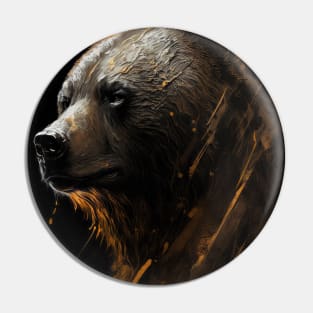 Bear Grizzly Portrait Animal Nature Wildlife Dark Painting Wild Spirit Pin