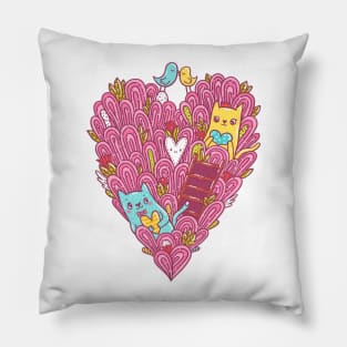 Valentine Cats Pillow